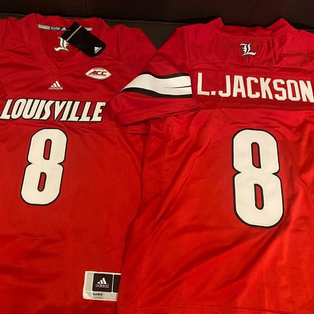 Adidas LOUISVILLE CARDINALS LAMAR JACKSON Men's JERSEY M,L,XL,2XL,3XL NWT RAVENS
